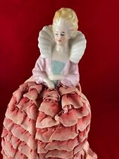 Antique Vintage Porcelain German Half Doll Elizabeth I Pin Cushion Boudoir Doll