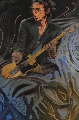 Ronnie wood art - art, smoke
