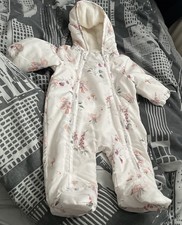 Next Baby Cream Pink  Snowsuit