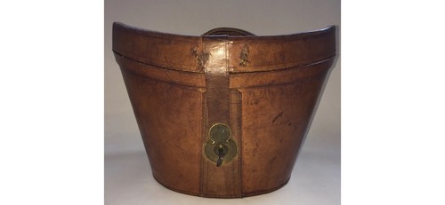Vintage brown leather top hat - brown,