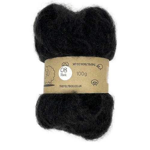 Black needle felting wool - felting,