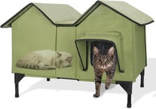 Outdoor Cat House, Extra Large Waterproof Kennel with Extra-large 