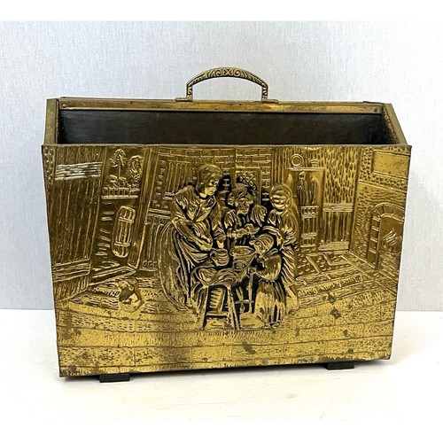 Hammered brass metal wood - metal,