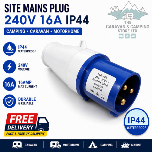 240v 16a site mains plug - 16a,