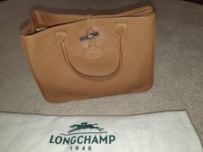 Longchamp Roseau Tan Leather Toggle Tote Bag
