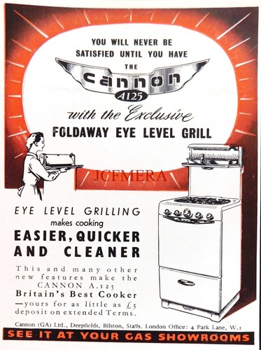 Cannon a125 gas cooker - cannon, 'a125'