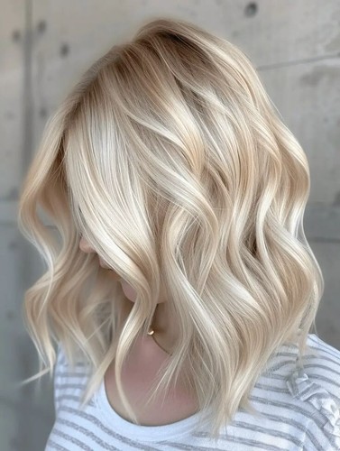 Balayage icy blonde highlight - blonde,