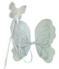 White Fairy Christmas Angel Wings And Wand Fancy Dress Sse For Girls Dressing Up