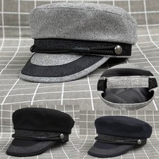 Wool Hat Breton Braid Greek Fisherman Fishing Yachtsman Sailor Marine Black Navy