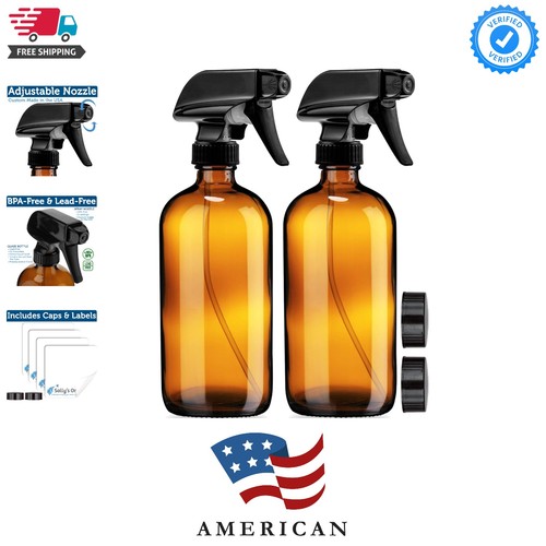 Empty amber glass spray - amber,