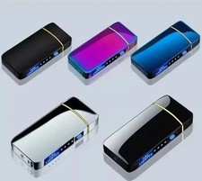Usb Electric Lighter Windproof Metal Finger Print Touch Fire Plasma Double Arc