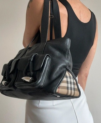 Burberry vintage leather tote - burberry,