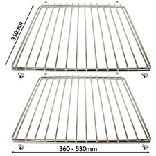2 x BELLING Oven Shelf Adjustable Chrome Cooker Grill Shelves Extendable Arms