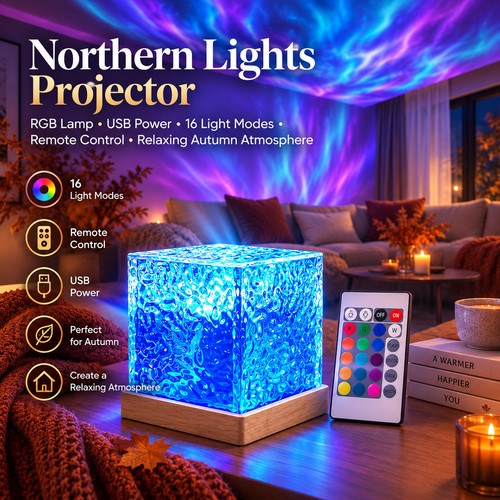 Cube northern lights - northern, colour