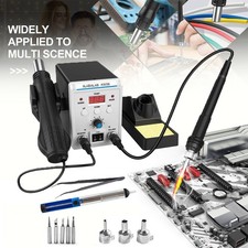 2IN1 700W Soldering Iron Set Hot Air Desolder Rework Soldering Station Gun Iron