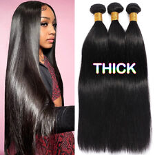 Brazilian Virgin Human Hair Extensions Thick Bundles Weave Straight Long Weft