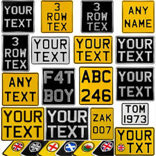 Novelty Show Pressed Number Plates Motorbike Motorcycle White Yellow Black Metal