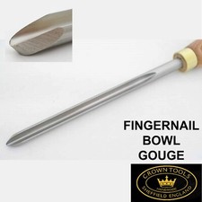 WOODTURNING 10MM 3/8' HSS FINGERNAIL BOWL GOUGE - CROWNQUALITY  TOOLS GOUGE CHIS