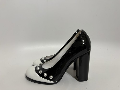 Chanel black white patent - black,