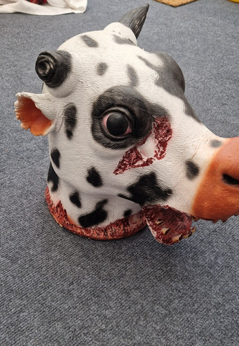 Scary zombie cow head - zombie,