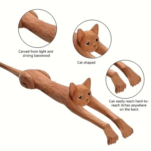 Wooden cat shaped - cat, back