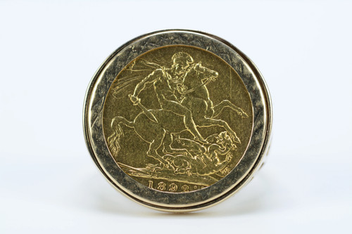 1892 gold full sovereign - gold, ring