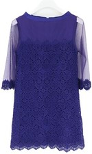 TWIN-SET SIMONA BARBIERI Dress Women's MEDIUM Lace Tulle Purple Flower