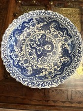 A VERY LARGE CHINESE BLUE AND