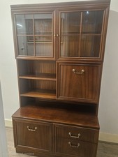 G Plan Display Cabinets with Glass Doors and Shelves