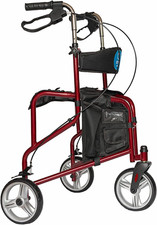 Angel Mobility Ultralight Tri-Walker 3 Wheel Rollator with Seat & Storage Bag