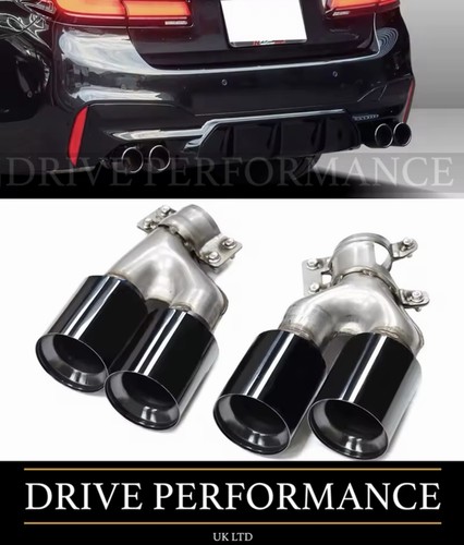 Black chrome quad exhaust tips - black,