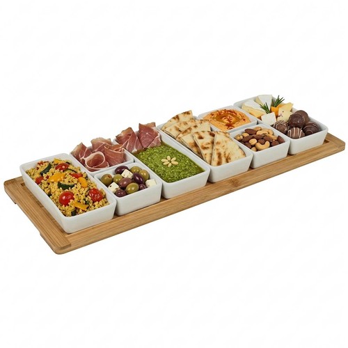 Bamboo serving tray ceramic - tray, 8