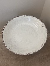 Williams Sonoma Melamine Serving Bowl Beige Crackle Large 13"