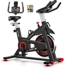 Quiet Magnetic Spin Bike w/ LCD Display, App Support, 30lb Flywheel