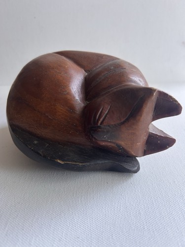 Vintage carved wooden sleeping - vintage,
