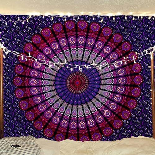 Purple tapestry mandala - tapestry, wall