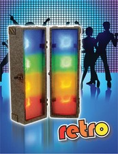 FXLab 4 Way Portable DJ Performance Disco Party Retro LED Light Box- 2 Pack