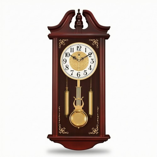 Pendulum wall clock wood grain - clock, wood-grain