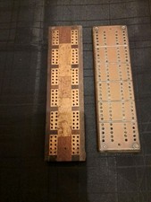 Pair Of Vintage Cribbage Boards without pegs