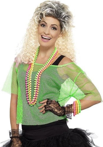 Ladies neon green fishnet - ladies,