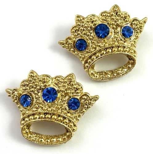 Vintage crown brooch - brooch, pair