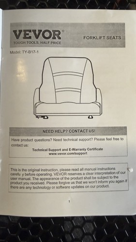 Vevor b17 forklift seat - ty-b17-1,