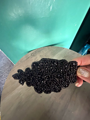 Vintage heart black beaded - vintage,