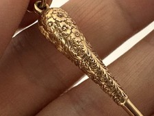 Rare Antique 9ct Gold Floral Button Hook