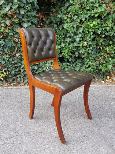 Mahogany green leather - green,