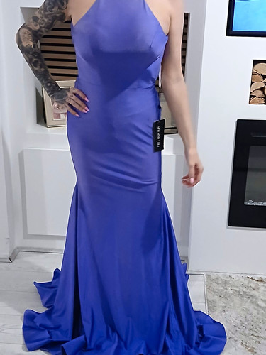 Sherri hill blue satin high - hill,