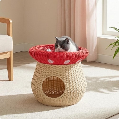 Mushroom pet bed - mushroom,