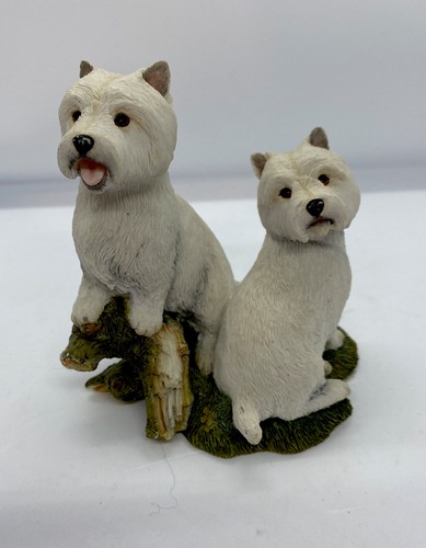 Dogs figurine ornament white - figurine,
