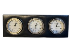 Very Rare-Vintage Mappin & Webb World Clock (NY-LDN-TYO) Leather/Stirling Silver