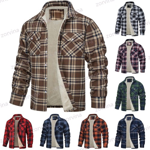 Men check coat fleece - men,